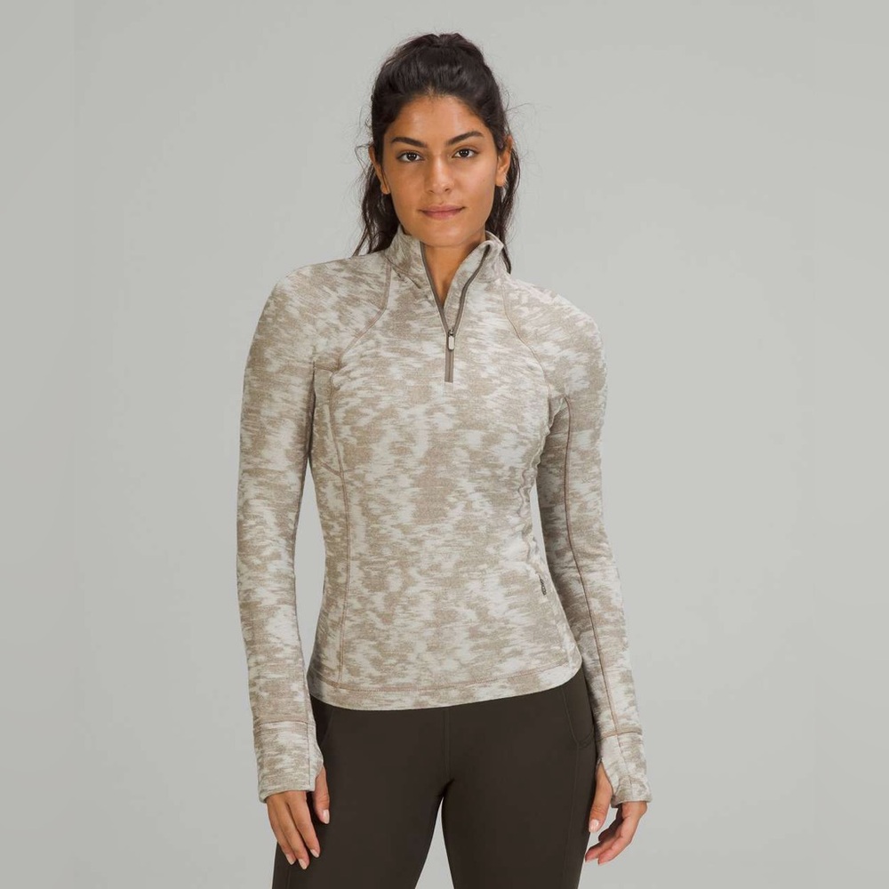 Lululemon NWT It’s Rulu Run Half Zip White Opal Rover size 6